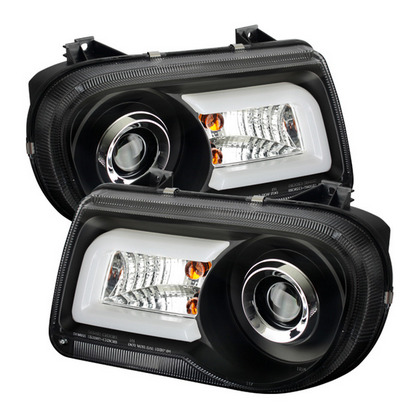 Spyder LED Projector Black Headlights 05-10 Chrysler 300C - Click Image to Close